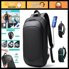 Slim Expandable Business Backpack for Men - 17 Inch Laptop Bag, Travel-Friendly picture