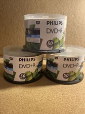 Lot 3 Philips 8X DVD+R 50 Pack Blank Discs 4.7GB, 120 Minutes Brand Spindle picture