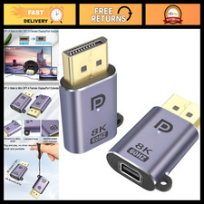 8K@60Hz DP to Mini DisplayPort Adapter, Male to Female Connector, 2-Pack, LED In picture