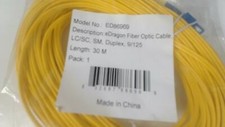 30m 98ft LC/SC 9/125 Duplex SM Optic Fiber Optics Patch Cable Yellow  picture