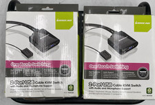 LOT OF 2 NIB Iogear GCS72U 2-Port USB Cable KVM Switch One Touch Switching picture