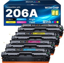 ** NEW HP Toner | 206A / 206X | Black / Color | With Chips | Compatible | 4-Pack picture
