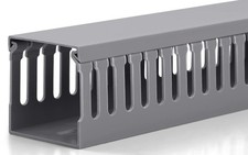 2x2 Inch Server Rack Cable Management Raceway Duct Kit Open Slot Grey PVC picture