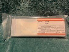 GENUINE Epson UltraChrome HD Orange Ink T804A Date: March 2019 picture