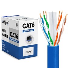 Cat6 Bulk Ethernet Cable 1000ft Riser CMR Solid 23AWG UTP Network Blue picture