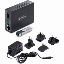 STARTECH MCM1110SMLC20 GIGABIT ETHERNET COPPER-TO-FIBER MEDIA CONVERTER, SM LC picture