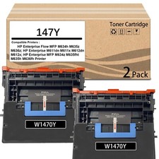 2 Pack 147Y W1470Y Black Toner Cartridge for HP Enterprise M611 M612 MFP M634 picture