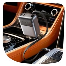 136W Retractable Car Charger USB C Fast Charge, PD 100W Type C Retractable picture
