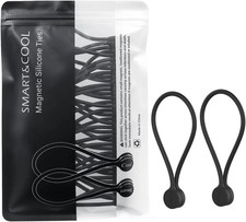 SMART&COOL Reusable Silicone Magnetic Cable Ties for Bundling and Organizing, Ho picture