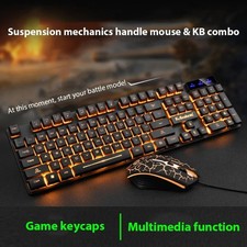 Teclado Y Mouse Mecanico Gamer Gaming Juegos Iluminacion Para PC Computadora picture