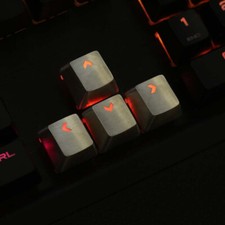  Metal Keycap Stainless Steel For Mx Mechanical Keyboard Gaming Key Lot QWERASDF picture