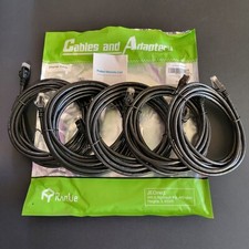New Pack of 5 Rankie 10ft Ethernet Cables RJ45 Cat6 Snagless R-1302D-CB Cat#JK picture