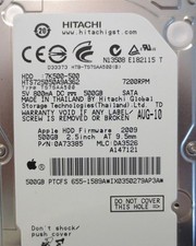 HTS725050A9A362 PN:0A73385 MLC:DA3526 Apple#655-1589A 500gb Sata Laptop Drive picture