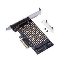 Acxico 1Pcs M.2 NGFF to Desktop PCIe x4 x8 x16 NVMe SATA Dual SSD PCI Express Ad picture