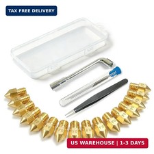 3D Printer Nozzle Kit, 16PCS MK8 Brass Nozzles 0.2/0.4/0.6/0.8/1.0mm with Wrench picture