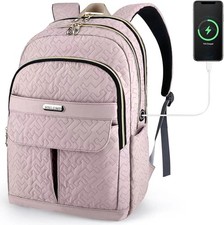 15.6 Inch Laptop Backpack for Women Quilted College Work Travel Bag picture