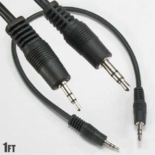 1FT 3.5mm Aux Stereo Male to 2.5mm Male M/M Converter Adapter Audio Cable Cord picture