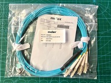 MOLEX QSFP MPO/MTP 8F to 4x LC Fiber Optic Breakout Cable, Multimode OM3 Aqua picture