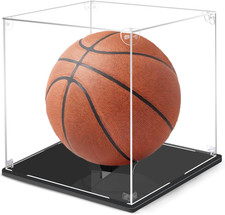 Basketball Display Case, UV Protected Clear Acrylic Box for Showcasing picture