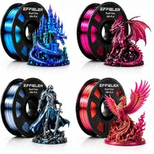 EFFIELER Dual Color Silk PLA Filament 1.75mm, 4 Pack 250g Spools, Shiny Multi... picture