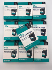 10x WEXFORD INKJET CARTRDIGES REPLACES HP 65XL BLACK INK SEALED MR 473 picture