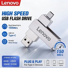 Lenovo USB 3.2 512GB OTG Flash Drive USB-C Type-C Metal Memory Stick Pen Drive picture