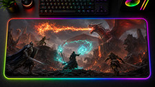 RuneScape Dragonwilds XXL RGB Mousepad Ashenfall Dragon LED Gaming Mat picture