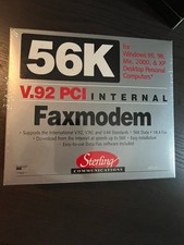 NOS Sterling Communications 56K V.92 PCI Internal Fax Modem Sealed Windows XP picture