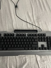 AULA T102 RGB Wired Gaming Keyboard 104-Key USB Black/Silver Tested Working picture