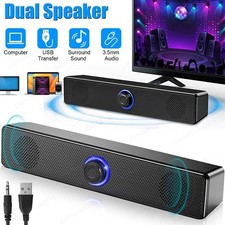 Stereo Bass Sound Computer Speakers 3.5mm USB Wired Soundbar for Desktop Laptop picture