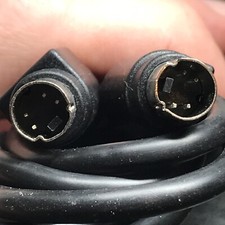 SET OF (2) STANDARD S VIDEO CABLE 4 Pin 10 FEET CORD MALE TO MALE PLUGS BLACK picture