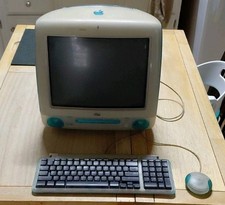 Vintage 1999 Apple iMac G3 Turquoise Desktop PC M5521 350MHz/512K L2/64MB 6GB/CD picture