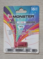 Monster Digital Colors 16GB USB 2.0 Flash Drive Red Metal – New Sealed Package picture