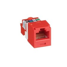 Panduit CJ5E88TRD Mini-Com® TX5E™ T Style UTP Jack Module, Red (Qty 5) picture