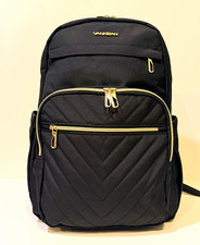 NWT Vankean Quilted Black Backpack with Gold Hardware picture