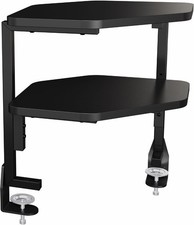 Corner Clamp-on 17 inch Above or Below Desk 2-Tier Shelving Unit for Table picture