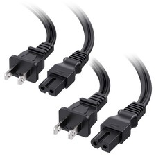 2-Pack Polarized Power Cord 10ft 18AWG 7A 125V NEMA 1-15P to IEC C7 Black picture
