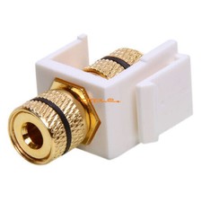Banana Keystone Jack w/ Black Ring for Wall Plate Patch Panel Speaker Cable Jack picture