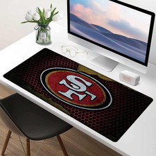 San Francisco 49ers Large Gaming Mouse Pad NFL Non-Slip Stitched Edges Red Mat picture
