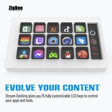 MiraBox MBOX 293S Stream Deck Visual Keyboard w/ 15 LCD Keys & LCD Window picture