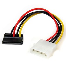 StarTech SATAPOWADPL 6in 4 Pin Molex to Left Angle SATA Power Cable Adapter picture