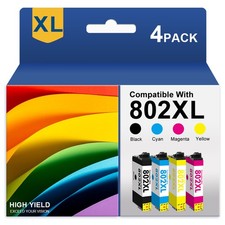4PK 802XL T802XL Ink Cartridges For Epson WorkForce Pro WF-4720 WF-4730 WF-4740 picture