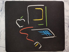 Rare Vintage 80s/90s Apple Macintosh Computer Promotional Mousepad Black picture
