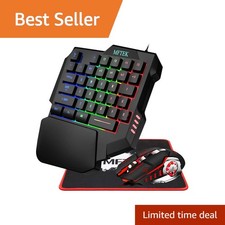 MFTEK One Hand Gaming Keyboard Mouse Combo RGB Wired picture
