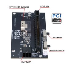 SlimSAS SFF-8654 8i to PCIe 4.0/5.0 X16 PCI Express Expansion Card Adapter picture