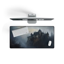 Gothic Victorian Desk Mat, Haunted House Castle Goth Desk Mat Mouse Pad XXL picture