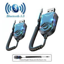 2x Bluetooth 5.3 Receiver w/TF Card Play 3.5mm AUX Adapter for Car & Home Stereo picture
