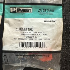 Panduit CJ5E88TRD Mini-Com® TX5E™ T Style UTP Jack Module, Red (Qty 10) picture