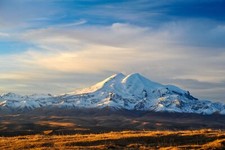 Landscape mountains snow caucasus snowy mountain far Custom Gaming Mat Desk picture