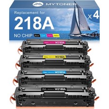 MYTONER 218A Toner Cartridges 4 Pack (NO CHIP) Compatible Replacement For HP 218 picture